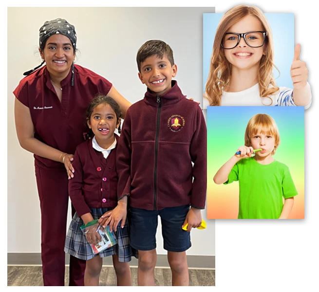Pediatric Dentist Aneesha Amarnath With Patients Collage