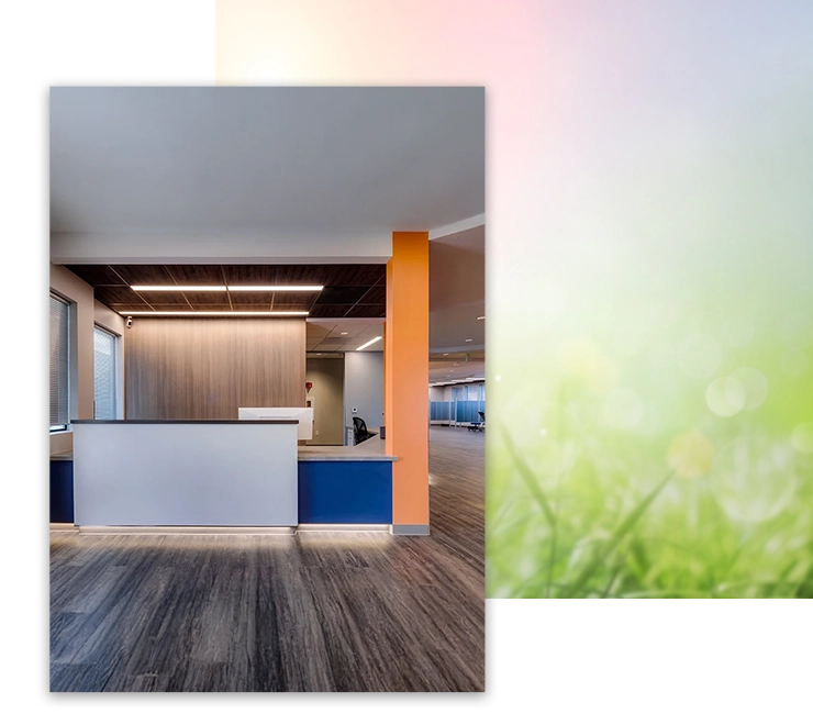 Reception Desk At Campbell Office Collage